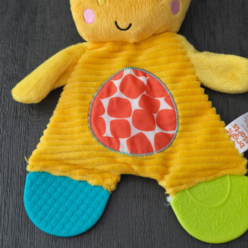 Bright Starts Snuggle Teethe Giraffe Plush Toy Yellow Unisex One Size Sensory - Picture 3 of 8